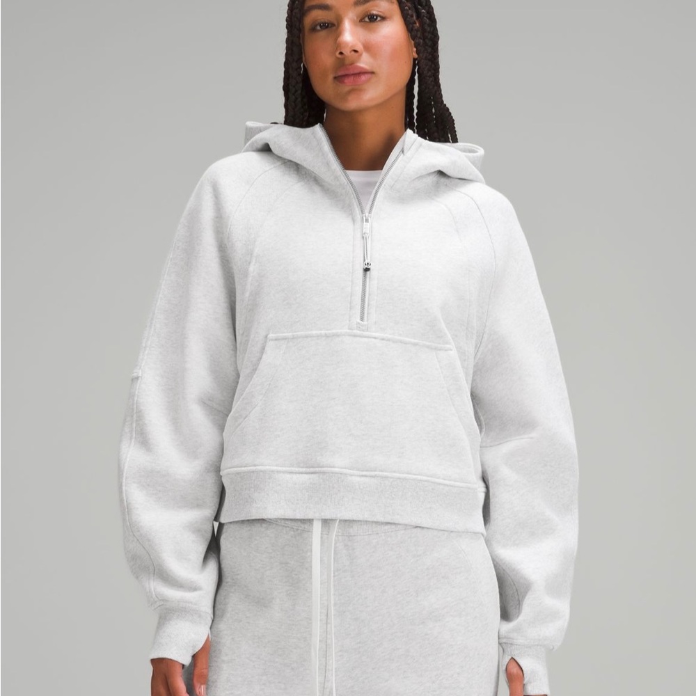 NWT oversized heathered grey cropped scuba